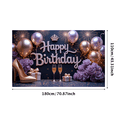 thumbnail image 2 of Glittering Design Happy Birthday Banner Luxurious Style Celebration Decor for Birthday Party Indoor Decoration Event Decoration, 2 of 5