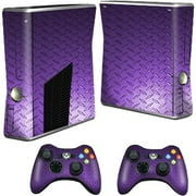 Angle View: MightySkins Purple Diamond Plate, Microsoft Xbox 360 S Slim System