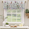 thumbnail image 2 of Spring Floral Curtain Valances for Windows, Kitchen Valance Window Treatments Panel 2 Pack, Gray Plaid Farmhouse Flowers Watercolor Rod Pocket Short Curtains for Bathroom Bedroom 60 x 18 Inch, 2 of 8
