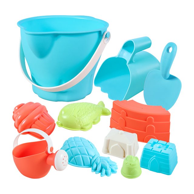 Kids Beach Toy Set Plastic 11PCS Sand Toy Set Sand Castle Toy Sand Watering Can