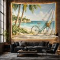 thumbnail image 6 of Ocean Waves Tropical with Beach Right Foreground Bicycle, Mystical Fantasy for Space Lovers, Galaxy Room Decor, Mother'S Day Gift, Tapestry Wall Hanging for Bedroom and Dorm, 6 of 7