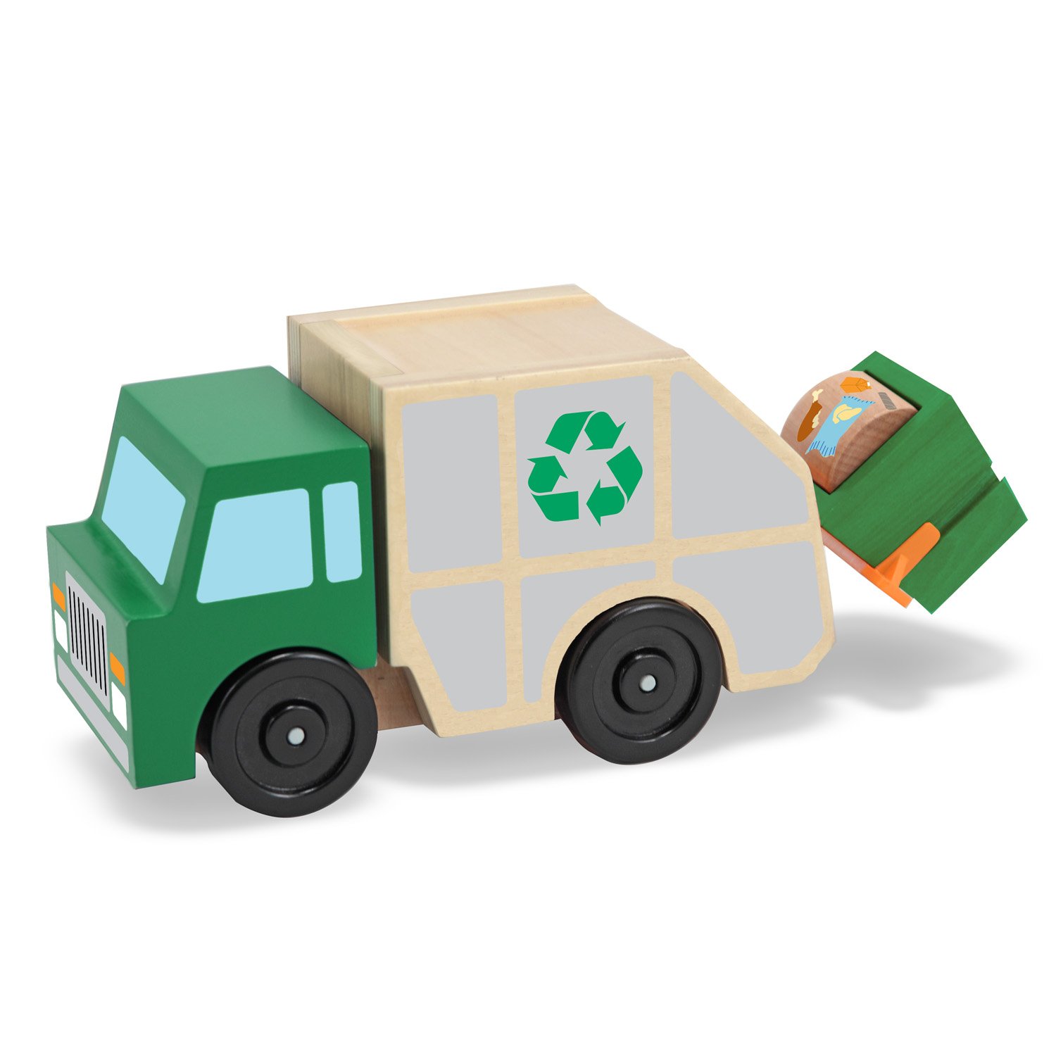 wooden garbage truck toy