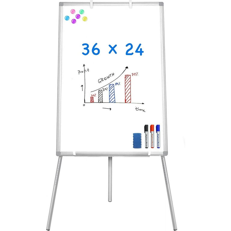 Mobile Dry Erase Board - 40x28 Inches Magnetic Portable Whiteboard Stand Easel White Board Flipchart