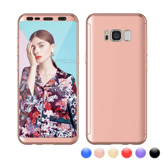 Njjex Case Cover For Samsung Galaxy S8 / S8+ / S8 Plus / SM-G950 / SM-G955, Njjex 3 in 1 Ultra Thin and Slim Hard PC Case Anti-Scratches Premium Slim 360 Degree Full Body Protective Cover -Rose Gold