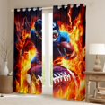 thumbnail image 2 of Erosebridal Football Gamer Black Out Curtains for Kids Boys,Teens Sport Theme Flame Curtains Pack of 2 (42x63 Each),Ultra Soft Home Decor, 2 of 6