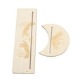 thumbnail image 1 of 2 Pieces Wooden Tarot Card Stand Holder, Moon Shape And Rectangle Base For Divination Tools Poplar Wood Texture Moon Phase Engravings Altar Decoration, 1 of 8