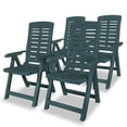 thumbnail image 1 of vidaXL Chaises de Jardin Inclinables 4 Pcs Plastique Vert, 1 of 5