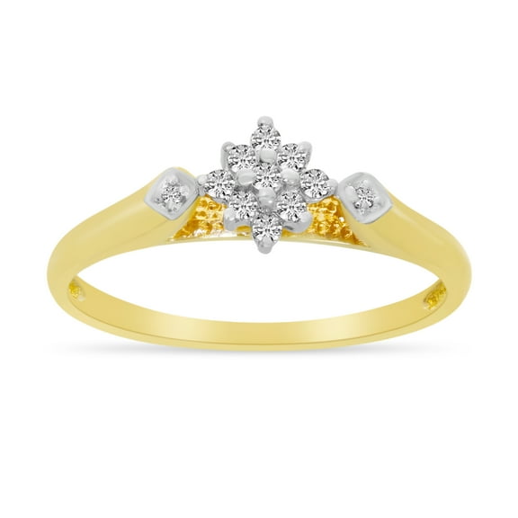 10K Yellow Gold Diamond Cluster Ring