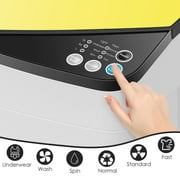 Giantex Full-Automatic Washing Machine, 7.7lbs Capacity Washer and Spinner Combo w/Built-in Barrel Light, Drain Pump & Long Hose, Compact Laundry Washer for Small Spac/RV/Dorm (Yellow)