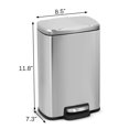 thumbnail image 3 of Innovaze 1.3 Gal./5 Liter Rectangular Stainless Steel Step-on Trash Can for Bathroom and Office, 3 of 7