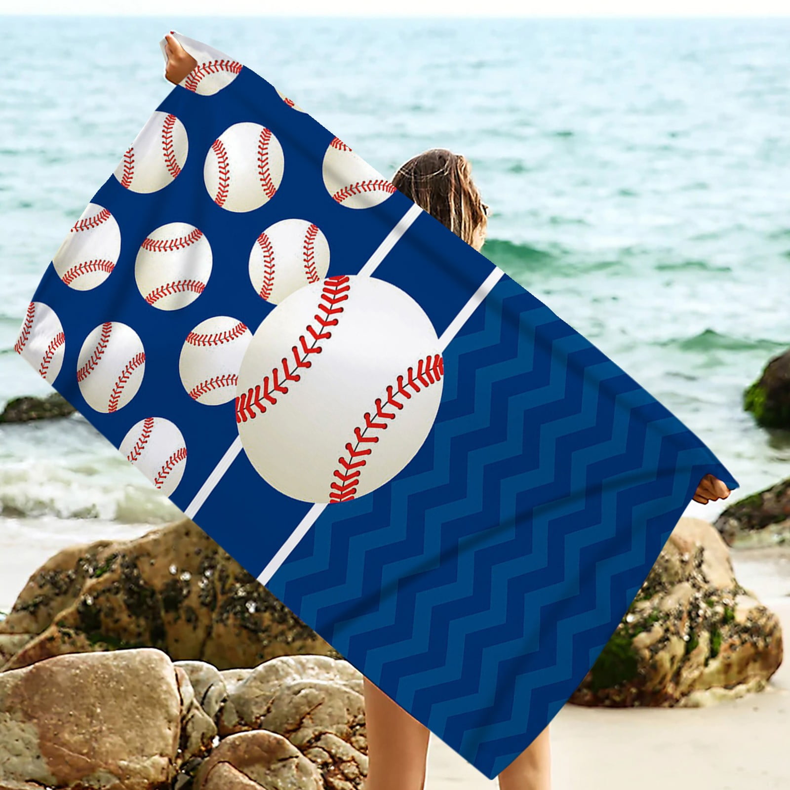 Sand Proof Towel Quick Dry Swim Towels, Oversize Beach Towel Kid Beach Towels, Cute Beach Towel Baseball Towels for Kids Pool Towels Oversized Clearance (75x150cm/30x60in)