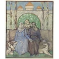 thumbnail image 2 of Bernard Willem Wierink 20x23 Black Ornate Framed Double Matted Museum Art Print Titled: Seated Couple (1937), 2 of 5