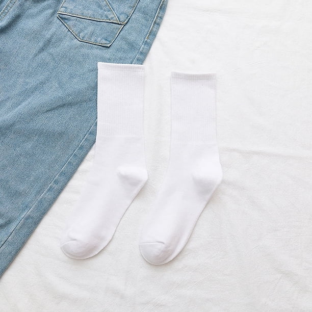 Calcetines Medias de hombre de longitud media Medias de otoño e invierno Medias deportivas de moda que combinan con todo Medias negras y blancas para hombre para mujer