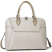 BOSTANTEN Briefcase for Women Leather 15.6 inch Laptop Shoulder Bags Office Work Crossbody Handbag Creamy-White