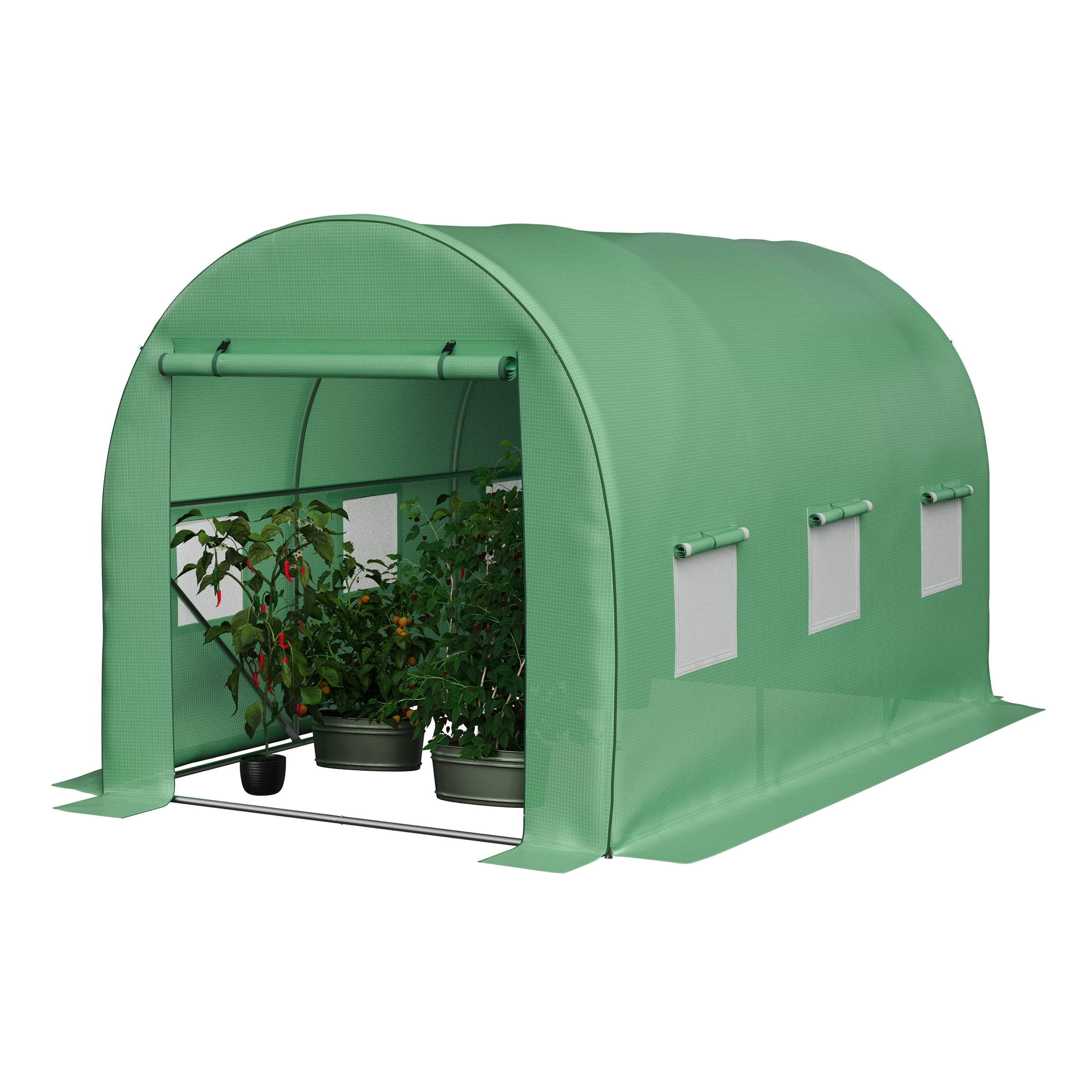 Home-Complete 9.5ft x 6.5ft x 6.2ft Walk In Greenhouse with Windows