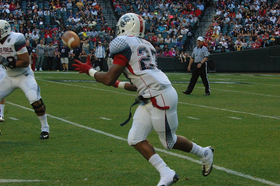 Pass Ball Receiver Catch Football Player Field12 Inch By 18 Inch