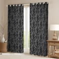 thumbnail image 2 of Feelyou Grey Mandala Damask Black Out Curtains, Boho Snake Curtains Pack of 2 (42x63 Each), 2 of 6