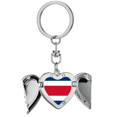 thumbnail image 1 of Llavero de alas de ángel en forma de corazón Unbranded bandera nacional Costa Rica, 1 of 3