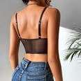 thumbnail image 6 of Women's Summer Lace Camisole Strappy Plain V Neck Sleeveless Spaghetti Straps Vest Bralette Cami Crop Top, 6 of 7