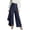 Dark Blue, variant on Wide Leg Pants Woman Plus Size Fashion Asymmetrical Wrap Button Wide Leg Pants with Pockets Trendy Womens Clothes