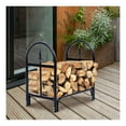 thumbnail image 4 of Firewood Rack 2ft Heavy Duty Steel Log Holder - Outdoor Firewood Storage - Black Powder Coated - Wood Holder for Porch, Deck, Patio - Fireplace & Wood Stove, 4 of 9