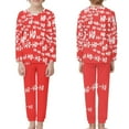 thumbnail image 2 of Renewold HO-HO-HO Pajama for Teens Boys Girls Christmas Red Pajamas Set of 2 Loose Pullover Top Round Neck Tracksuit Stretchy Comfy Loungewear Size 15-16, 2 of 5