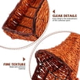 thumbnail image 3 of KAKOWELY Bamboo Ox Horn Shaped Basket Brown 1Pack 15.7X7.1X5.9In Japanese Storage, 3 of 8
