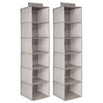 thumbnail image 7 of mDesign Long Fabric Over Closet Rod Hanging Organizer, 6 Shelves, 2 Pack - Linen, 7 of 7