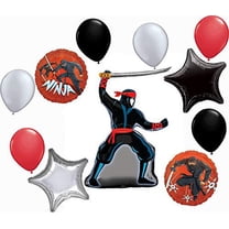 Stealth Ninja Party Supplies Birthday Balloon Bouquet Decorations 11 piece kit