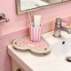 thumbnail image 5 of Absorbente de Diatomite para baño con soporte para cepillo de dientes y bandeja para vasos, escurridor de esquina para el lavabo y el tocador, 5 of 6