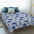thumbnail image 4 of Blue Flower Blanket Soft Cozy Warm Twin Blanket for Bed, Plush Fuzzy Flannel Fleece Blankets for Sofa, Country Watercolor Floral Vintage Plant Throw Blankets for Couch, Gifts for Men, 60"x80", 4 of 9