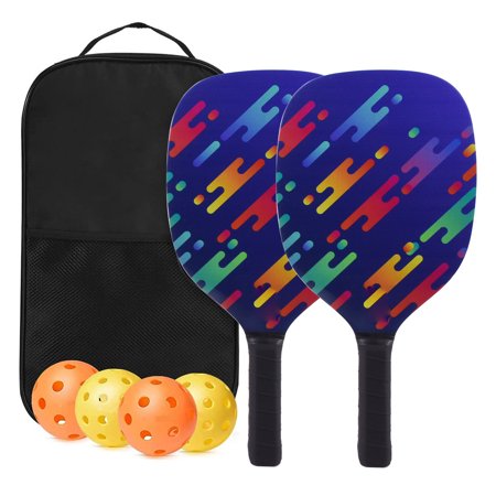 ASG Pickleball Set Including 2 Wood Pickleball Paddles 4 Balls and 1 Carry Bag Pickleball Paddles for Beginners and Intermediate Player  Pickleball Set of 2