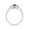 thumbnail image 2 of Angara Natural 0.85 Ct. Blue Sapphire with Diamond Classic Ring in 14K White Gold for Women (Ring Size: 12), 2 of 10