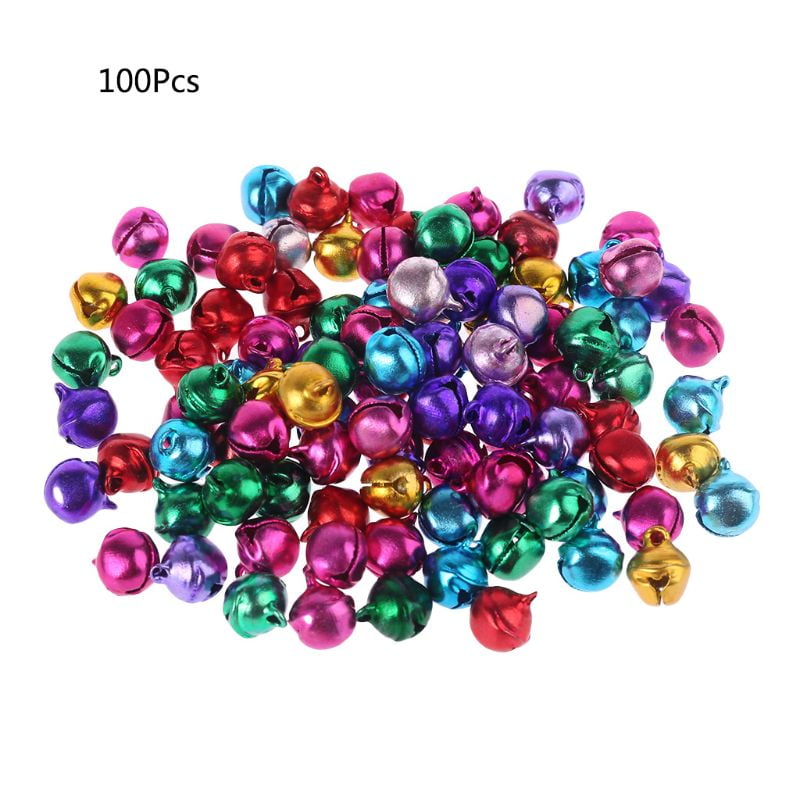 100pcs Mini Aluminum Multicolor Beads Jingle Bells Pendants Home Festival Decor 100pcs Mini Aluminum Multicolor Beads Jingle Bells Pendants Home Festival Decor