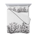 thumbnail image 7 of Wildflower Leaf Queen Size Down Alternative Comforter, Lightweight Comforter Quilt Bedding Set with Pillow Shams Grey Floral Botanical White Watercolor All Seasons Bed Comforter Duvet Insert 90"x96", 7 of 7
