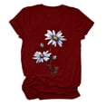 thumbnail image 5 of Spring Tops for Women 2025, Womens Cute Summer Tunic Short Sleeve Tees Shirts Floral Print Loose Fit Tops, 5 of 5