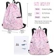 thumbnail image 3 of Mygreen Unicorn Gym Drawstring Backpack, Sports Gym Bag for Girls Kids Waterproof Swimming Beach Sackpack Birthday Christmas Gift with Zippered Pocket and Water Bottle Pocket Pink, 3 of 10