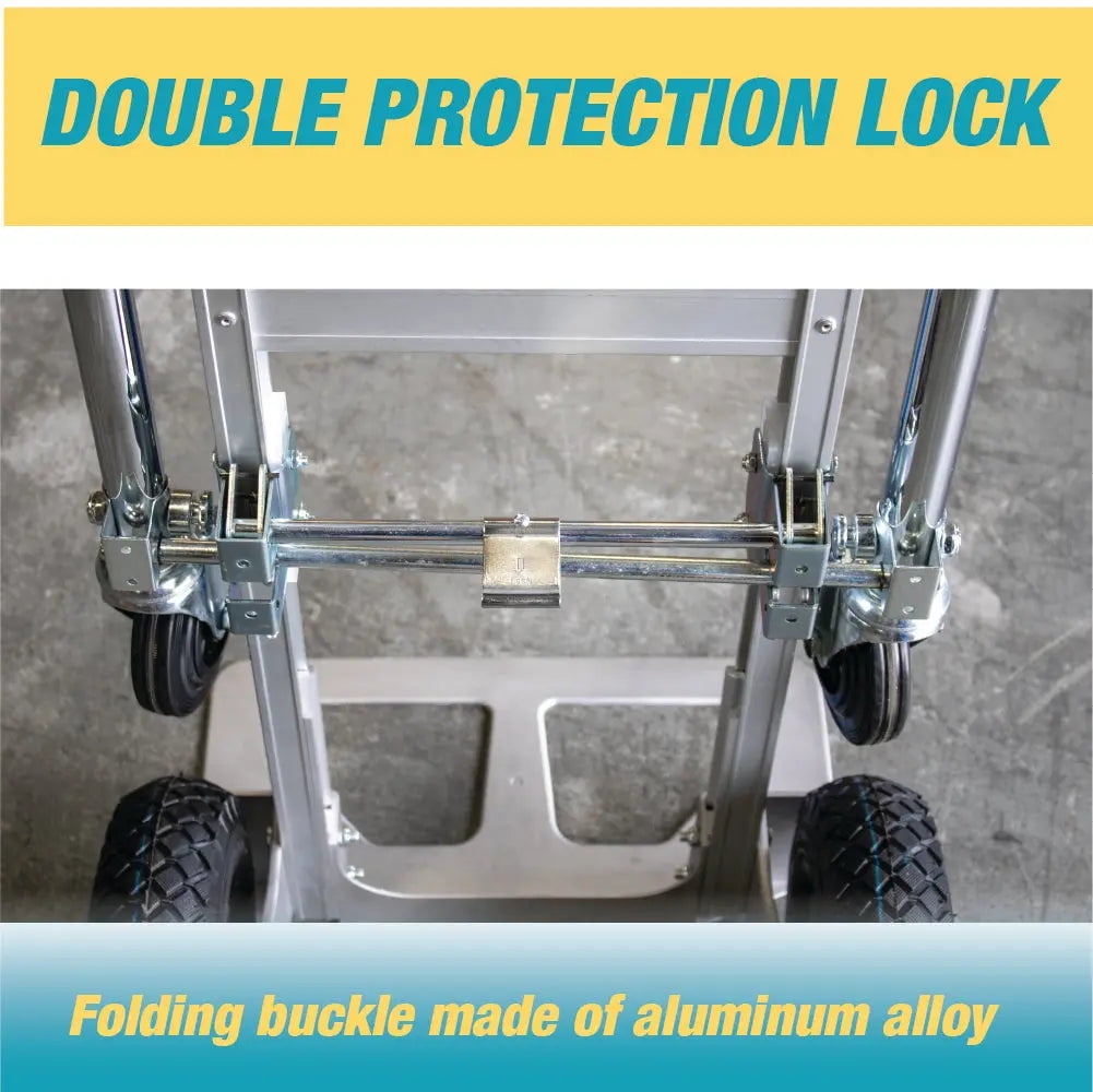 Aluminum Hand Truck and Dolly, 2 in 1 Design 550 Lbs Capacity, Industrial Collapsible Cart - 17431