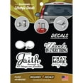 thumbnail image 1 of Religious Faith Vinyl Stickers - 4 Piece Decals Car Window Decals - Vinyl Car Sign Sticker - All Weather Proof - Pray More - Faith Infinity Love – Easy to Put On Car, 1 of 4