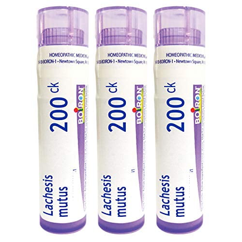 Boiron Lachesis Mutus 200ck, 80 Pellets, Homeopathic Medicine for Hot