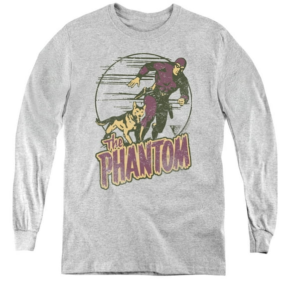 Phantom Phantom And Dog Youth Long Sleeve T-Shirt Athletic Heather