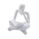 thumbnail image 3 of Estatua de lector de resina coleccionable, decoración del hogar, figura humana, mini adorno elegante Blanco, 3 of 9