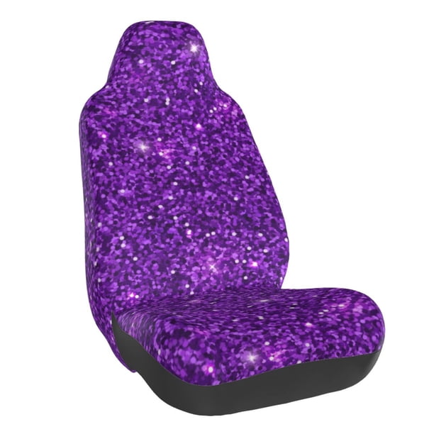 Fotbe Purple Glitter Funda para Asiento de Auto con Estampado – Impermeable y Antisudor – Ajuste Universal, Lavable a Máquina, Antideslizante (1 Pieza)