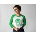 thumbnail image 2 of Tstars Womens St Patricks Day Shamrock Clover Irish Birthday Gift St Patricks Day Shirts Gift for Her Irish Shirt Pride Proud Irish 3-4 Women Sleeve Baseball Jersey Shirt, 2 of 5