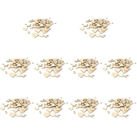 Set of 10 Wood Hearts for Crafts Valentines Craft Supplies Mold Craft Sticks