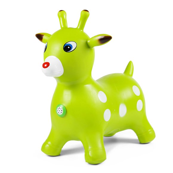 Inflatable Bouncing Deer Hopper for Kids, Toddlers, Boys, Girls-Green