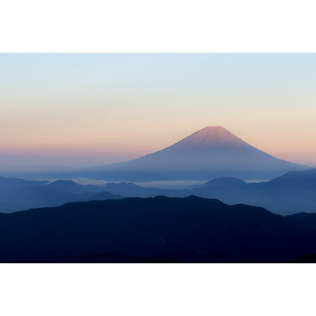 Canvas Print Red Fuji View from Kitadake Fuji Japan Mt Fuji Stretched Canvas 10 x