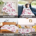 thumbnail image 7 of 60x80 inch Crystal Fleece & Arctic Fleece Blanket Soft Bed Throws for Home or Camping Pink Roses and Bows, 7 of 7