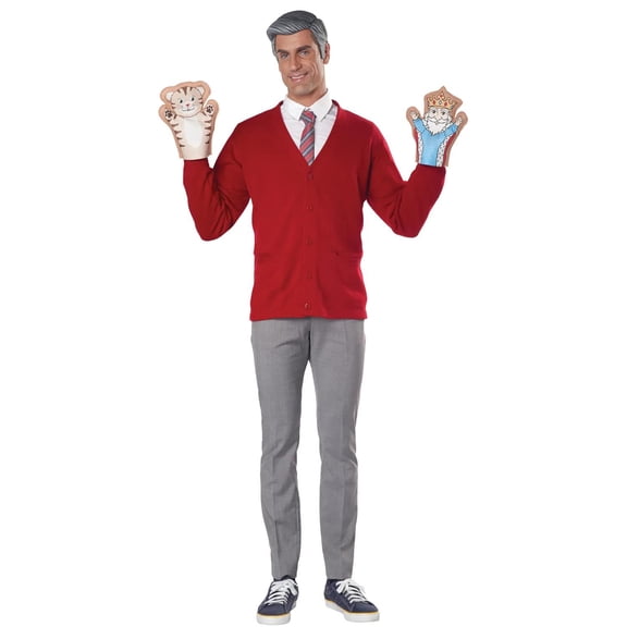California Costume Collections Be My Neighbor Kit for Adults with Vinyl Hair Piece and Puppets, One Size