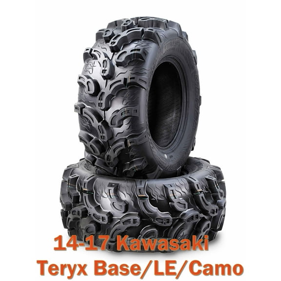 14-17 Kawasaki Teryx Base/LE/Camo ATV Front Tire Set 26x9-12 Super Lug Mud